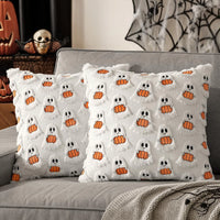 Ghost Pumpkin Fur Pillow Covers 18x18