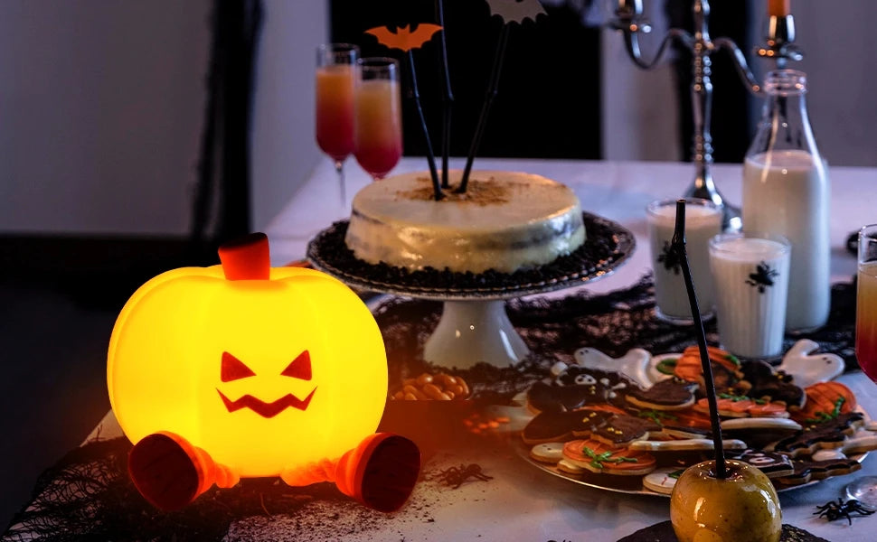 Halloween Hanging Decorations Cute LED Pumpkin Lamps With Rope