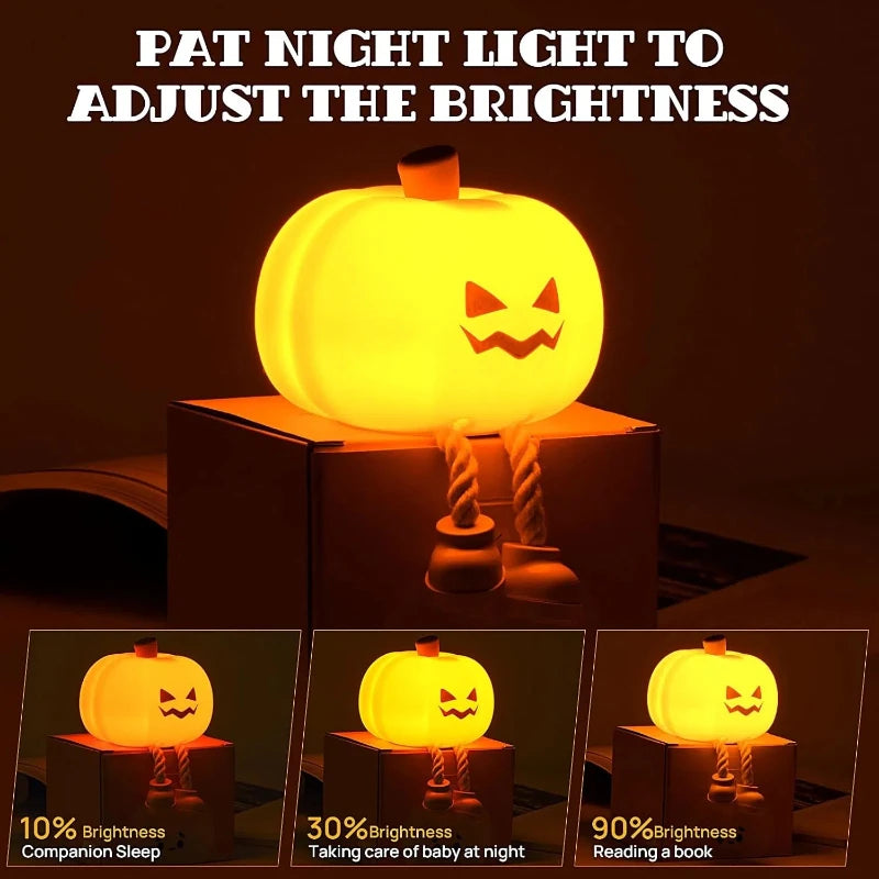 Halloween Hanging Decorations Cute LED Pumpkin Lamps With Rope