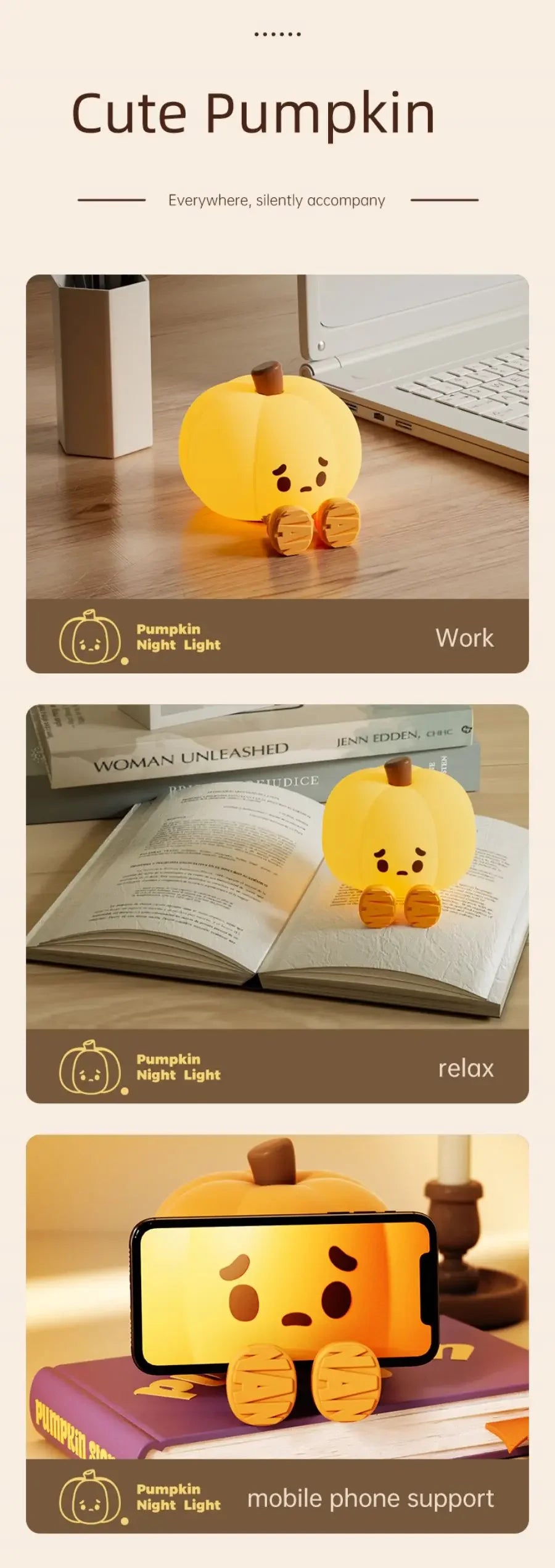 Halloween Hanging Decorations Cute LED Pumpkin Lamps With Rope