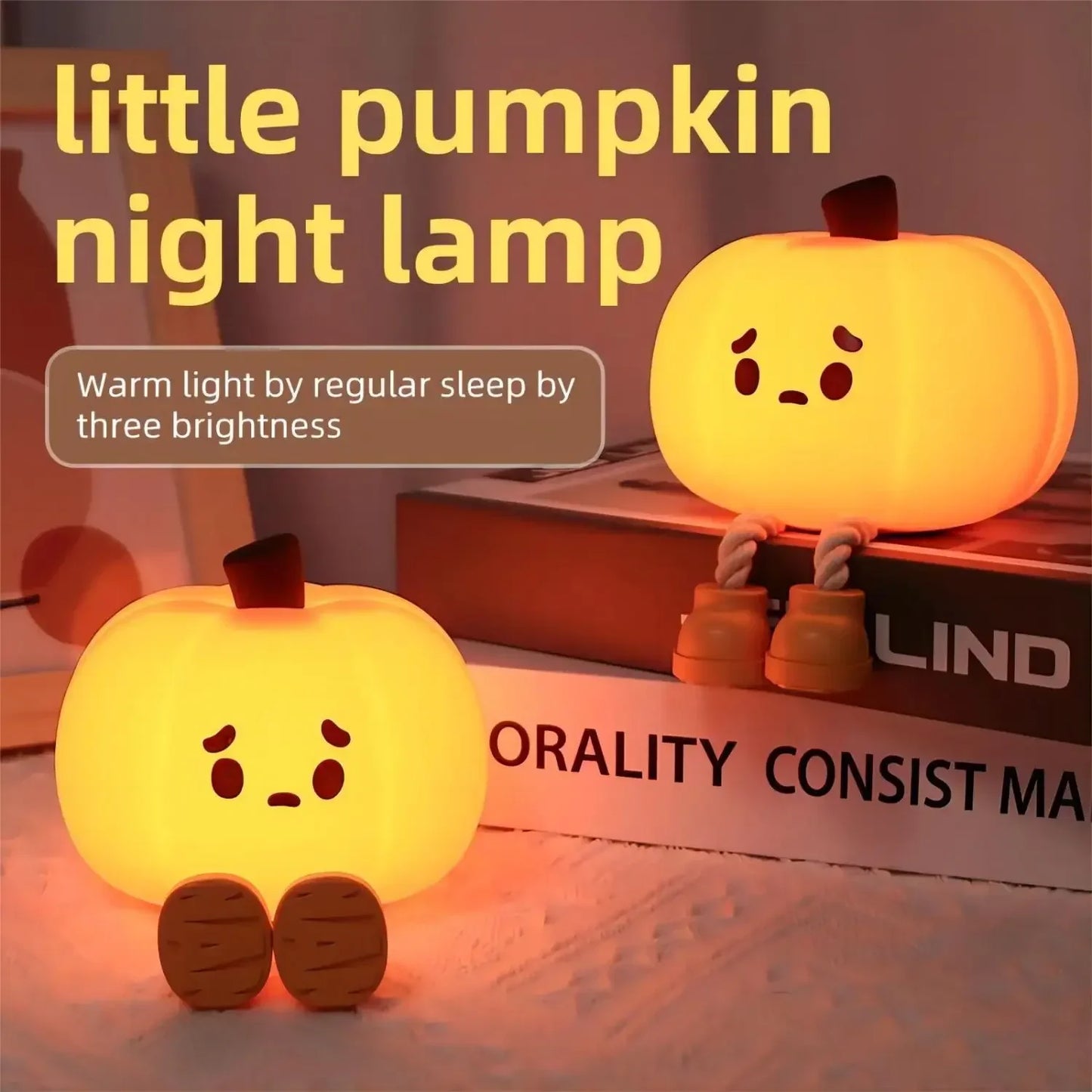 Halloween Hanging Decorations Cute LED Pumpkin Lamps With Rope
