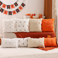 Halloween Decoration Pumpkin Ghost Quilting Plush Pillow 18x18