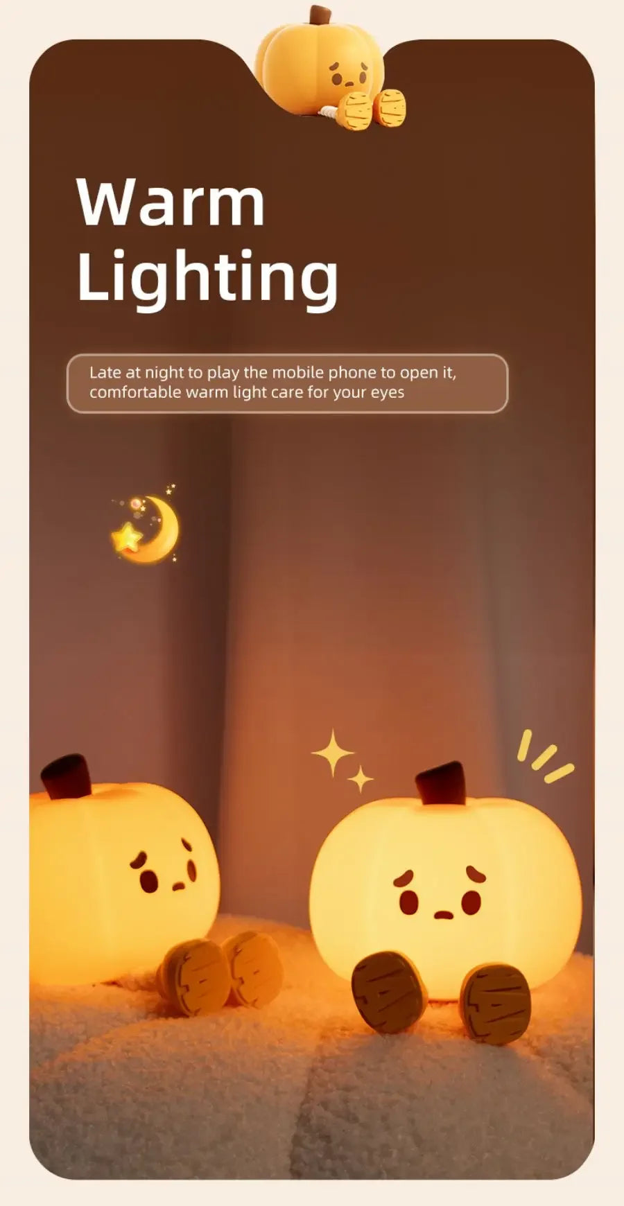 Halloween Hanging Decorations Cute LED Pumpkin Lamps With Rope