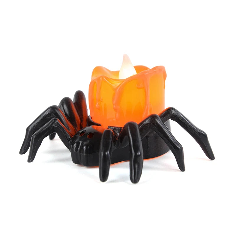 Halloween Decorations LED Candle Light Spider Pumpkin Lamp