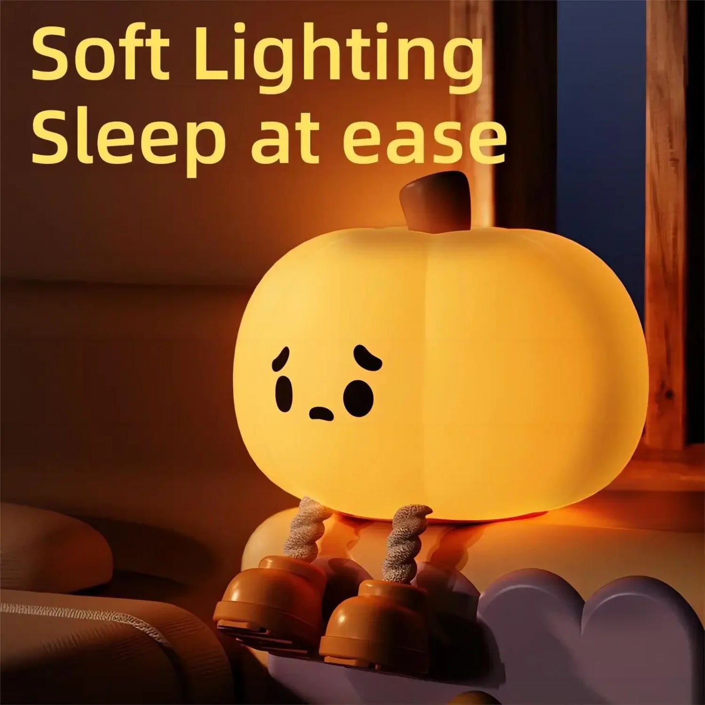 Halloween Hanging Decorations Cute LED Pumpkin Lamps With Rope