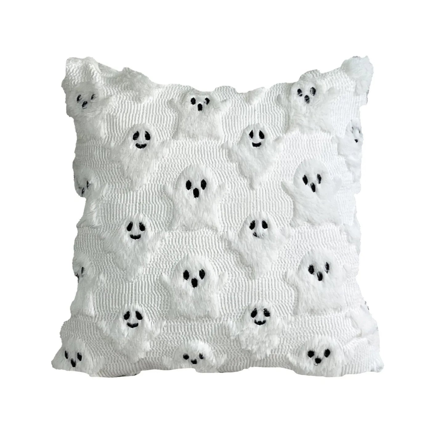 Ghost Pumpkin Fur Pillow Covers 18x18