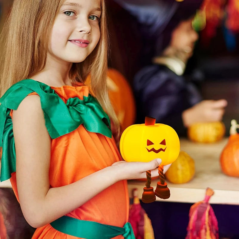 Halloween Hanging Decorations Cute LED Pumpkin Lamps With Rope
