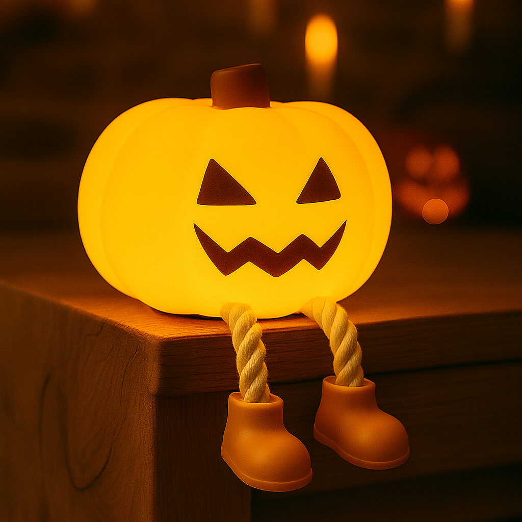 Halloween Hanging Decorations Cute LED Pumpkin Lamps With Rope
