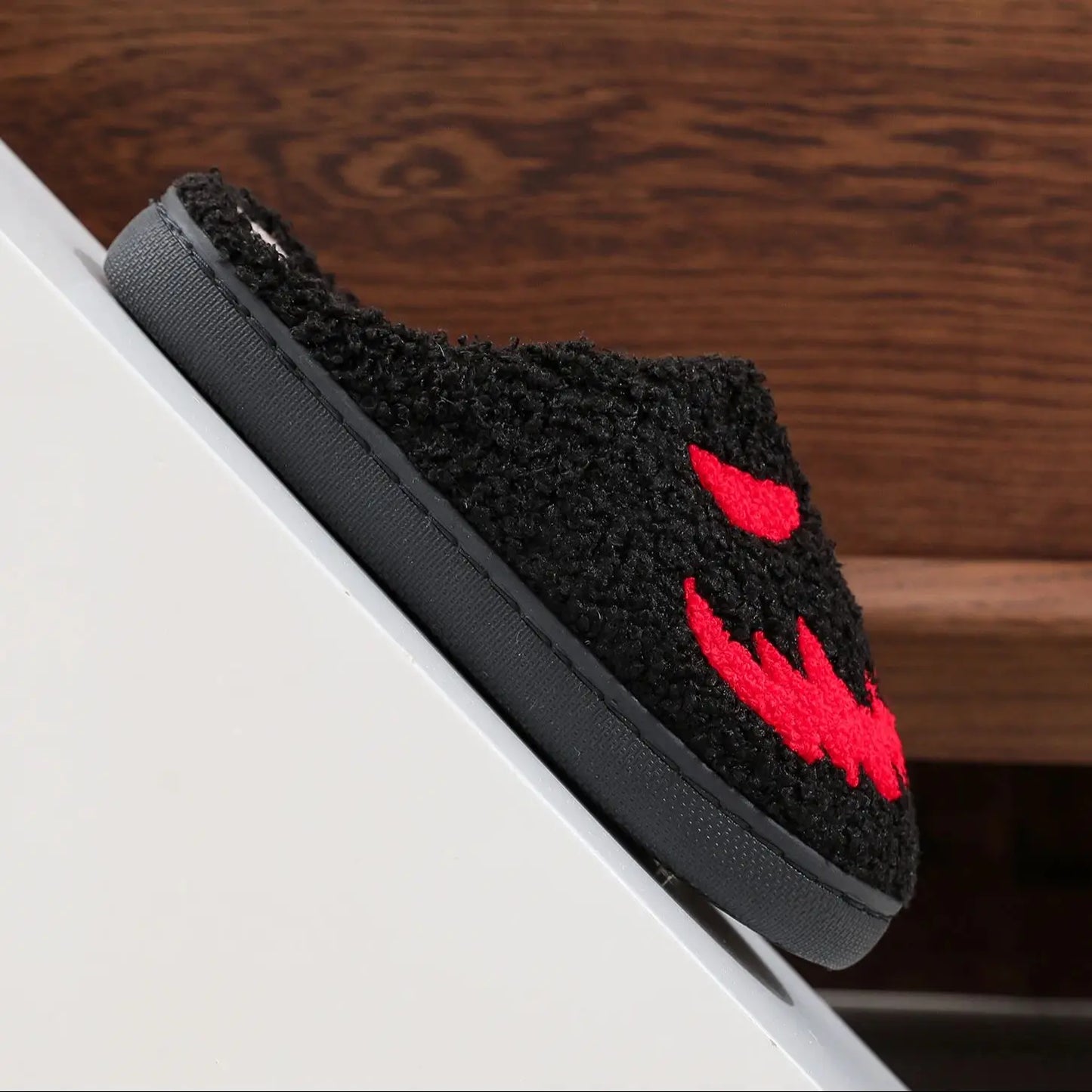 Red magic pattern cotton slippers non-slip thick bottom wool cotton slippers