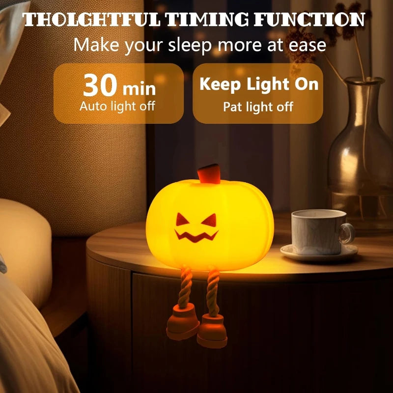 Halloween Hanging Decorations Cute LED Pumpkin Lamps With Rope
