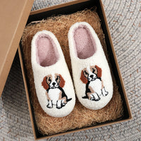 Black Halloween Horror Mask Skull Pattern Plush Thick-Soled Comfortable Slippers