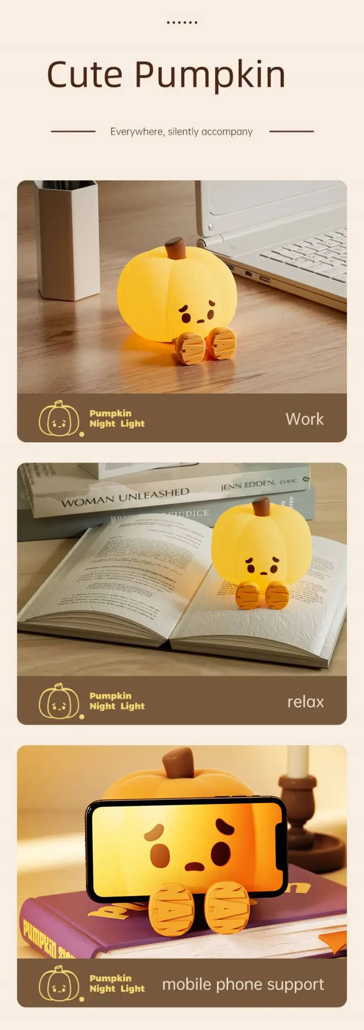 Halloween Hanging Decorations Cute LED Pumpkin Lamps With Rope