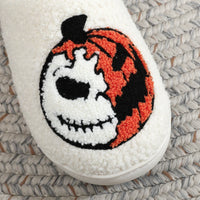 Halloween Pumpkin Pattern  stuffed Home Thick Sole Wool Cotton Slippers