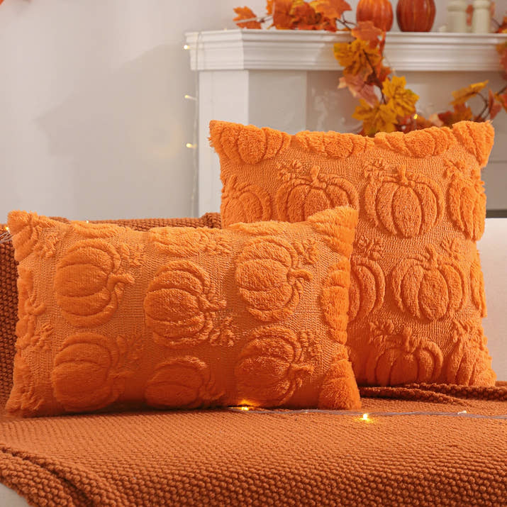 Halloween Decoration Pumpkin Ghost Quilting Plush Pillow 18x18