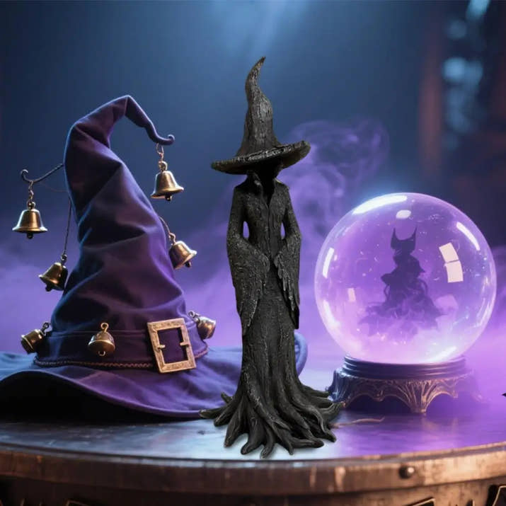 Witch Statue Spooky Halloween Witch Statue Sculpture