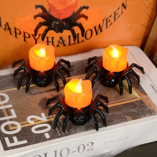 Halloween Decorations LED Candle Light  Spider Pumpkin Lamp