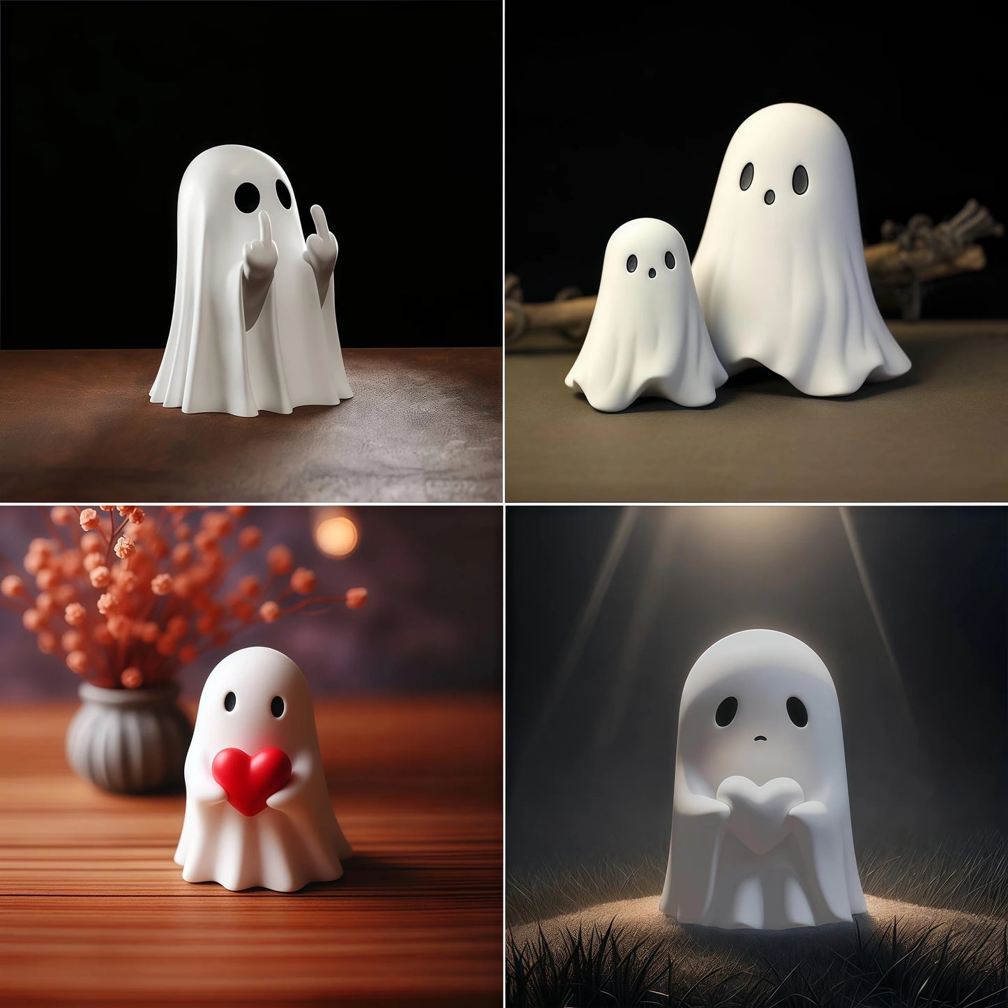 Middle Finger Ghost Statue