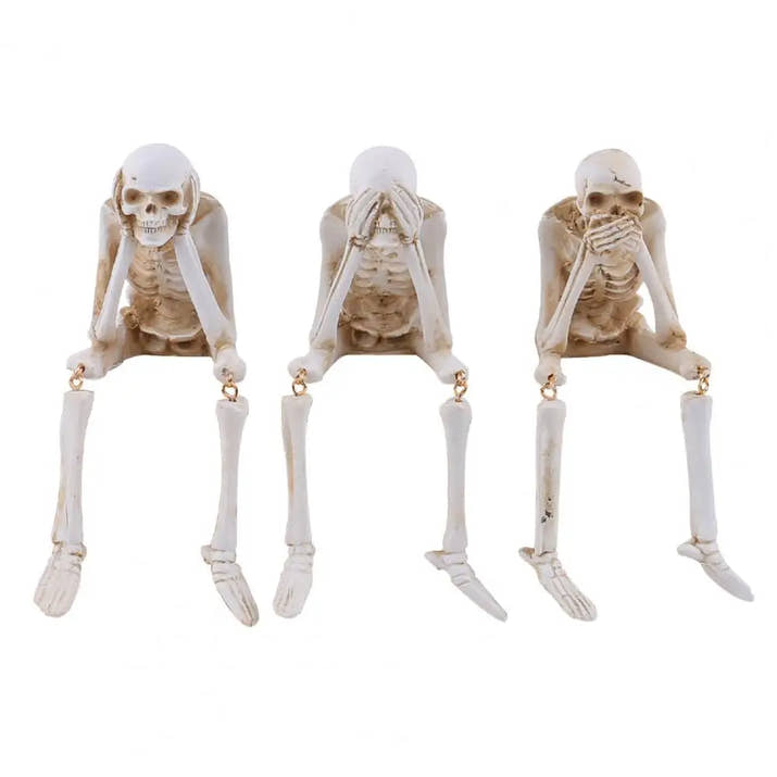Skeleton Pose Decor  Halloween  Statues Set