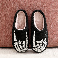 Skull Finger Pattern Skull  Thick-Soled Comfortable Woolen Cotton Slippers