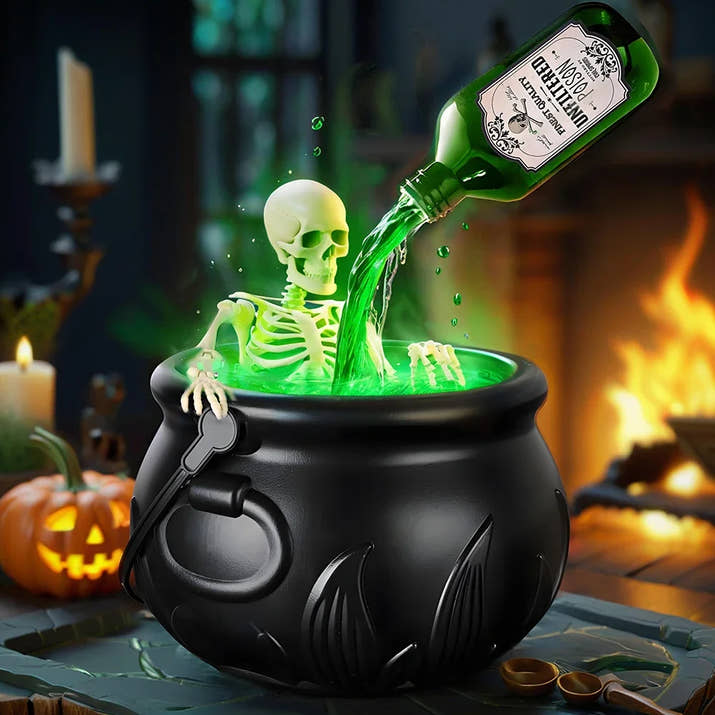 Witch Bowl  Mist Maker Cauldron with Floating Bottle