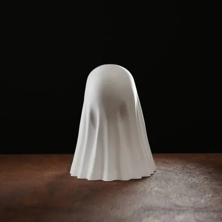Black Middle Finger Cute Ghost Statue Small Scary Ghost Figurines