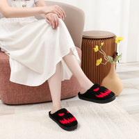 Red magic pattern cotton slippers non-slip thick bottom wool cotton slippers