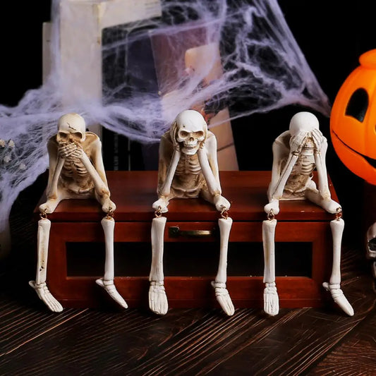 Skeleton Pose Decor  Halloween  Statues Set