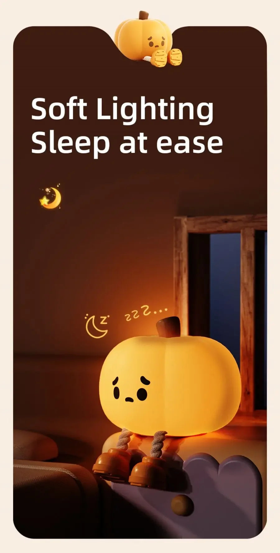 Halloween Hanging Decorations Cute LED Pumpkin Lamps With Rope