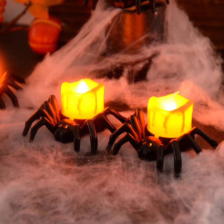 Halloween Decorations LED Candle Light  Spider Pumpkin Lamp