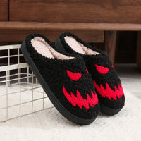 Red magic pattern cotton slippers non-slip thick bottom wool cotton slippers