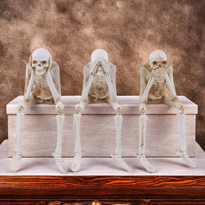 Skeleton Pose Decor  Halloween  Statues Set