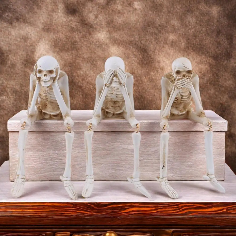 Skeleton Pose Decor  Halloween  Statues Set