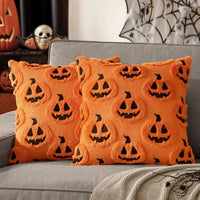 Ghost Pumpkin Fur Pillow Covers 18x18