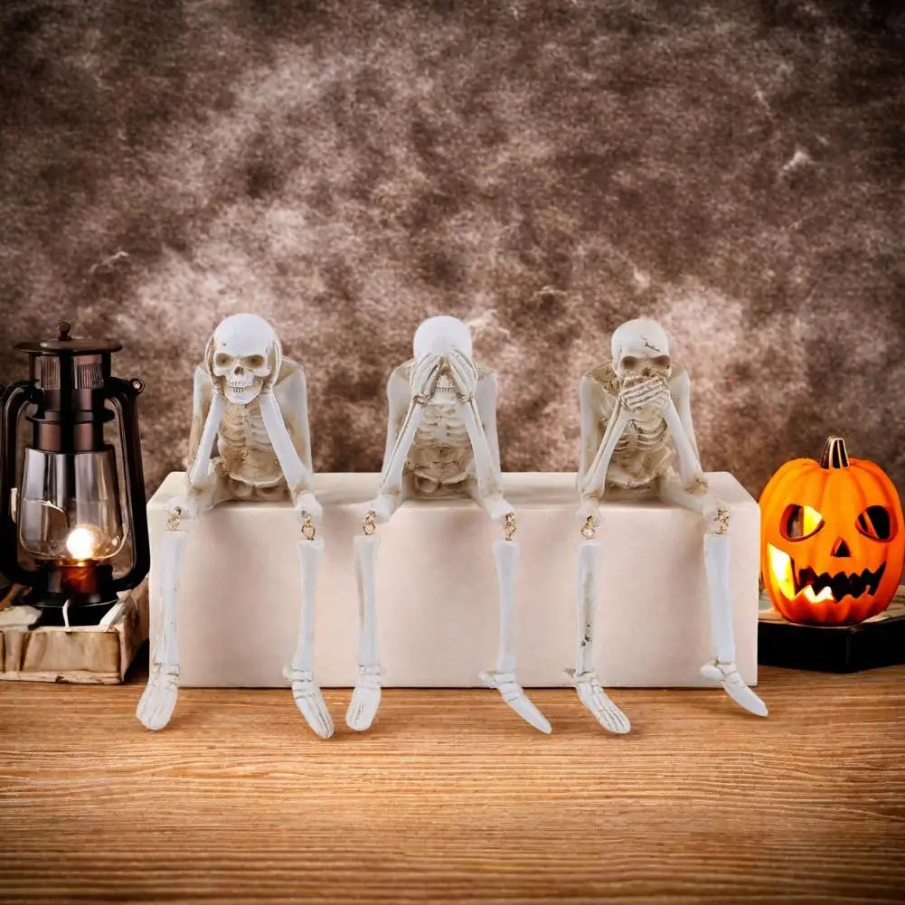 Skeleton Pose Decor  Halloween  Statues Set