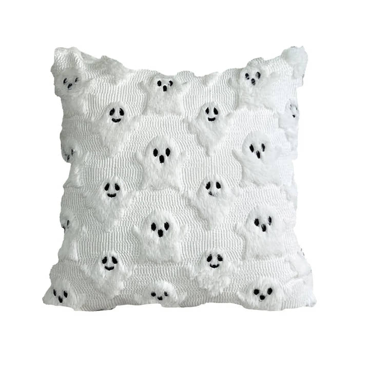 Ghost Pumpkin Fur Pillow Covers 18x18
