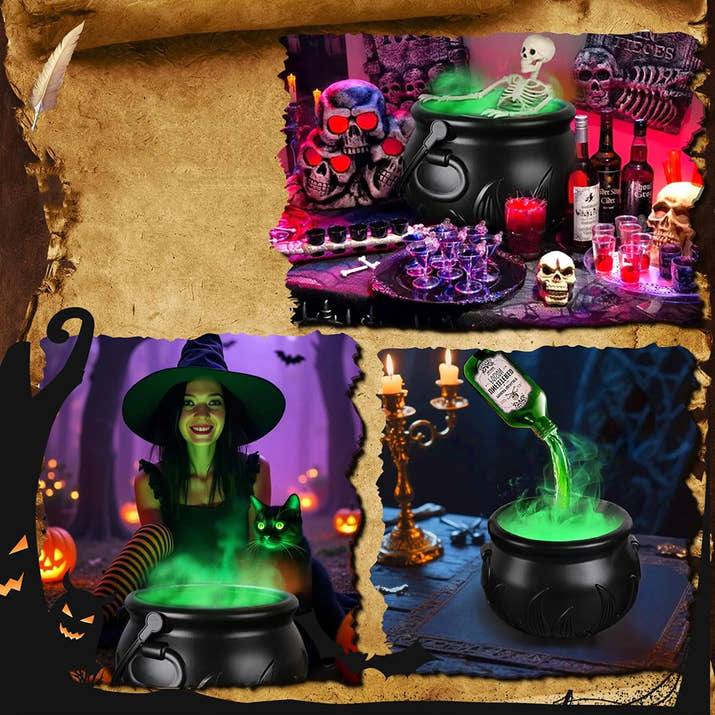 Witch Bowl  Mist Maker Cauldron with Floating Bottle