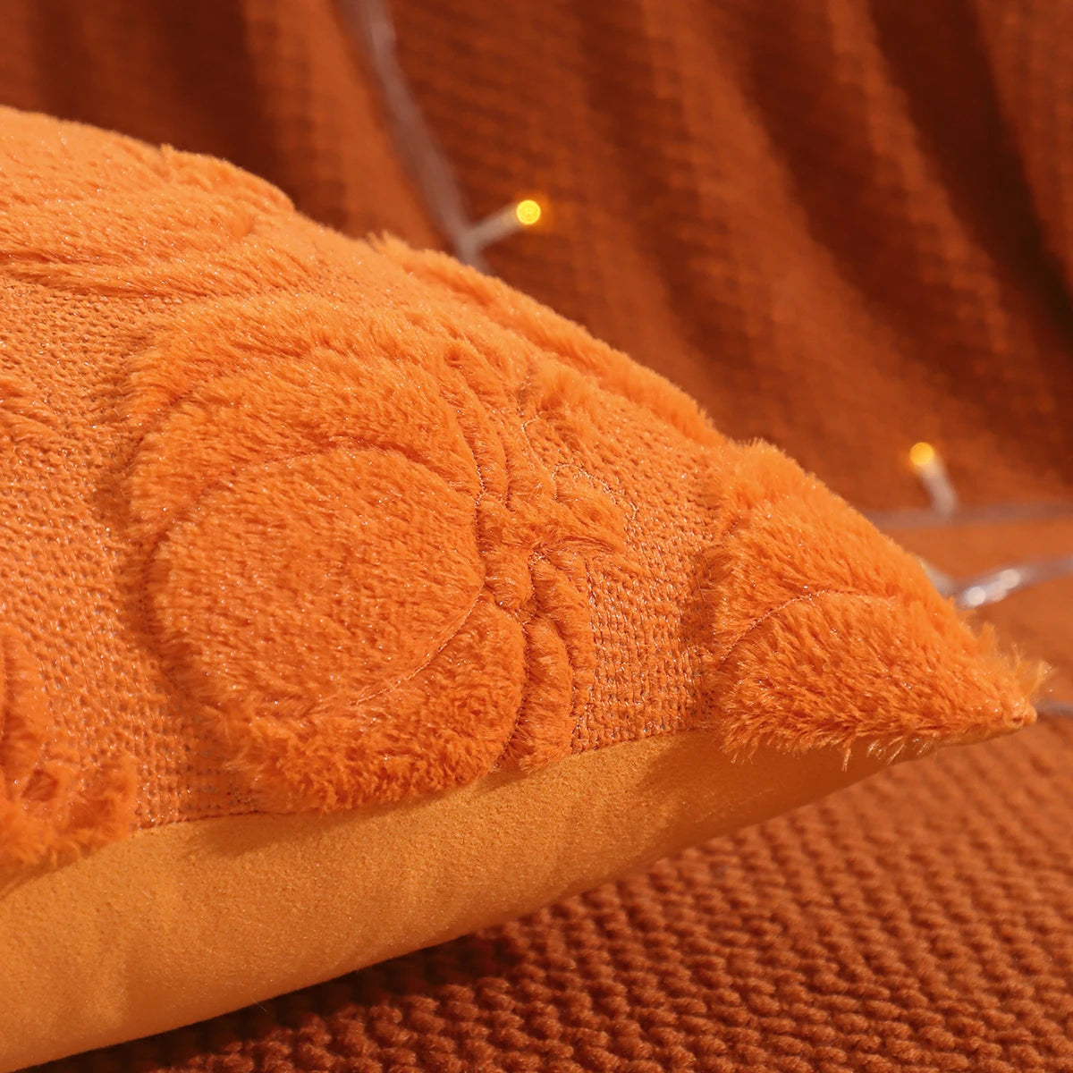 Halloween Decoration Pumpkin Ghost Quilting Plush Pillow 18x18