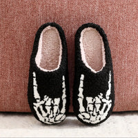 Skull Finger Pattern Skull  Thick-Soled Comfortable Woolen Cotton Slippers