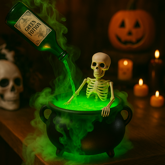 Witch Bowl  Mist Maker Cauldron with Floating Bottle